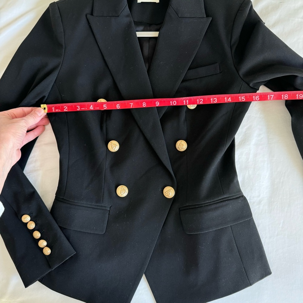 L'Agence Black Double-Breasted Blazer with Gold Buttons - Picture 13 of 16
